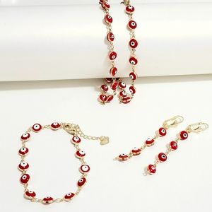 14k Gold Plated Red Protection Eye Set